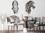 3D Sculpture Horse Eagle Head Wall Mural Wallpaper YXL 2418