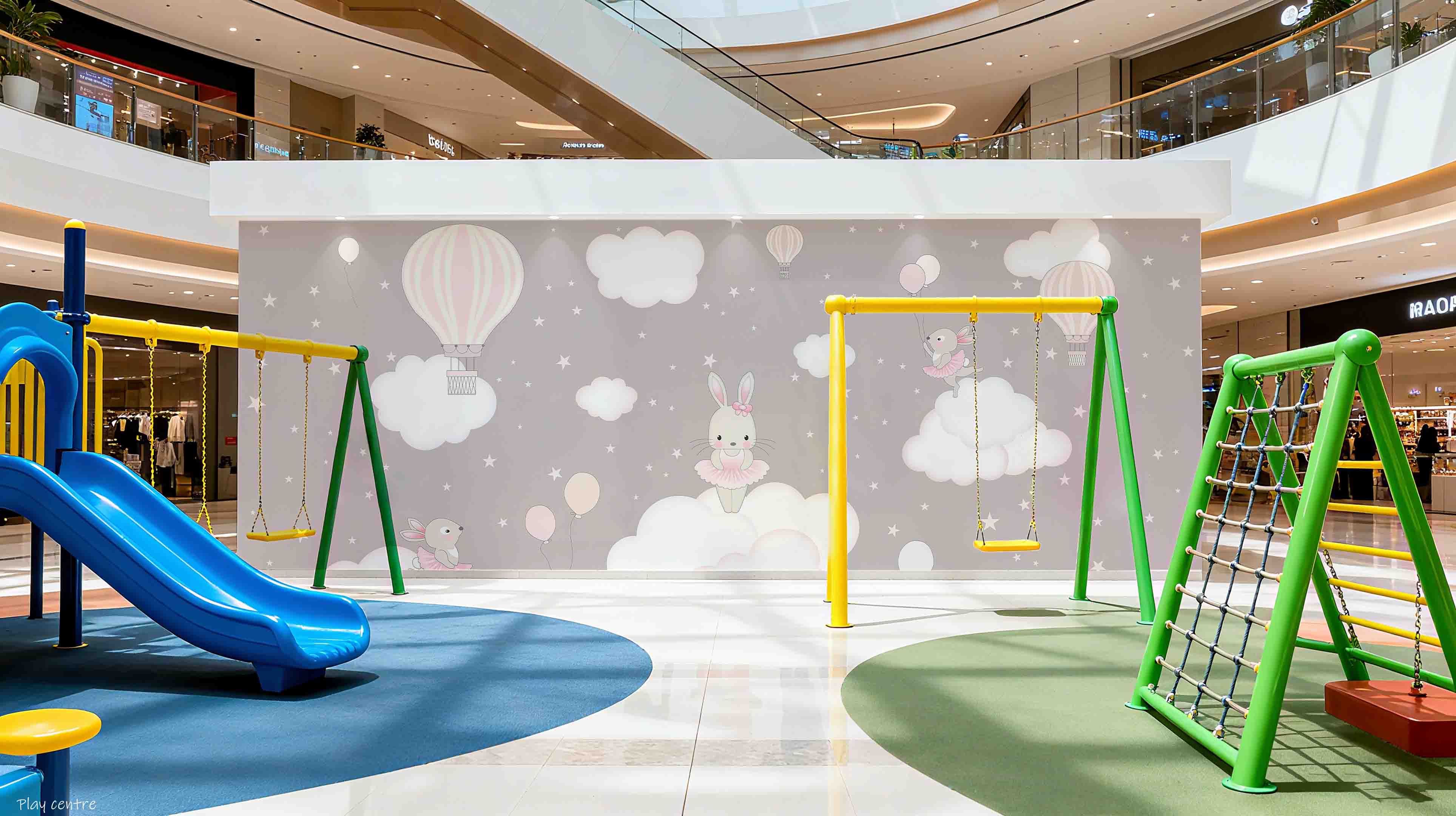 3D Play Centre Amusement Park Funfair Carnie Cartoon Animals Clouds Wall Mural Wallpaper 15