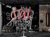 3D Fitness Person Letter Dumbbell Wall Mural Wallpaper YXL 1725