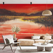 3D Oil Painting Tree Mountain Sea Grassland Wall Mural Wallpaper YXL 123