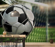 Soccer Goal Net Football Stadium Wallpaper football stadium wall mural for sports room, club room or fan space - view 3