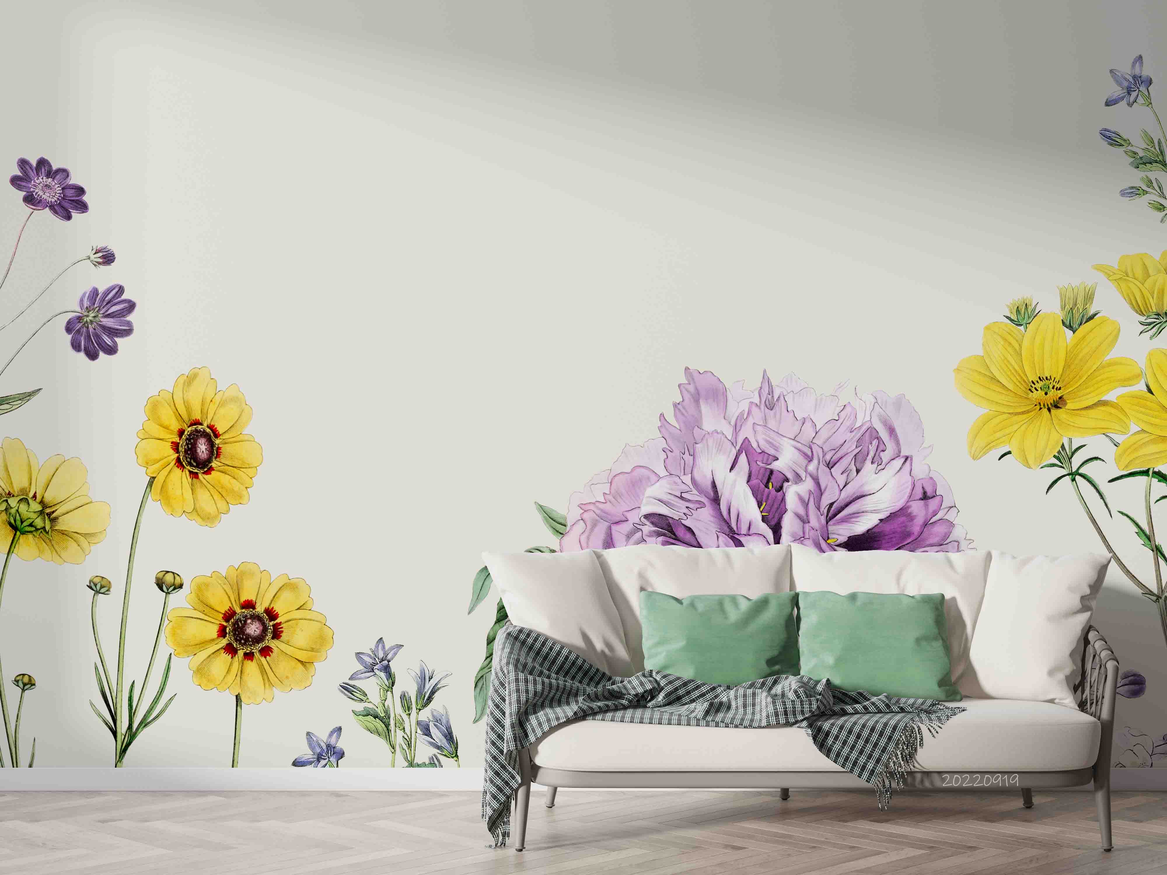 3D Colorful Floral Border Wall Mural Wallpaper GD 3453- Jess Art Decoration
