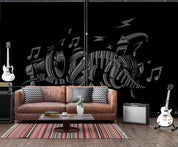 3D Abstract Grey Note Organ Trumpet Wall Mural Wallpaper YXL 07- Jess Art Decoration