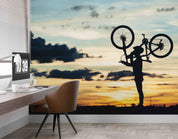 3D Tree Sea Cycling Mountain Cloud Sky Wall Mural Wallpaper YXL 55