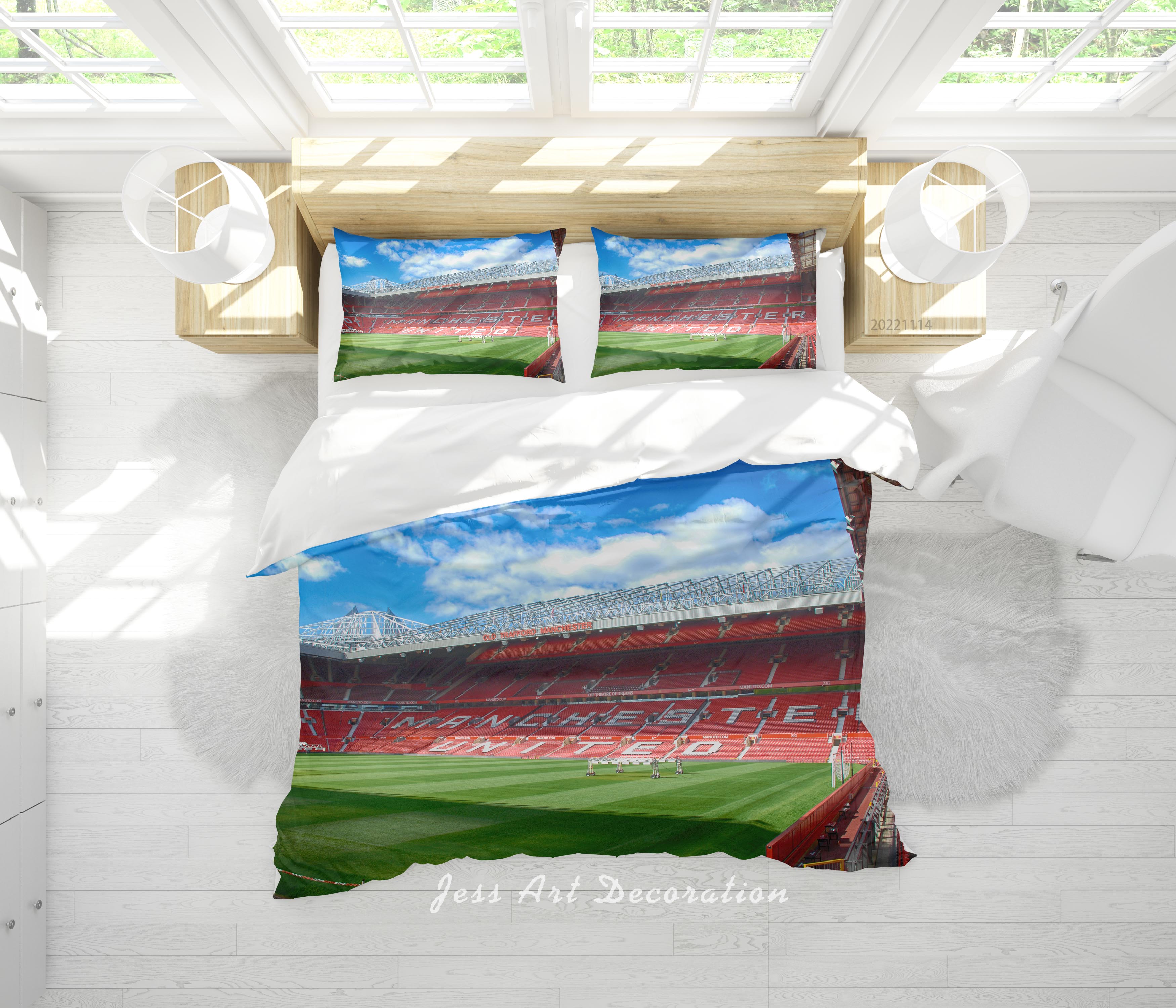 3D Manchester United Football Club Cloud Sky Quilt Cover Set Bedding Set Duvet Cover Pillowcase 928