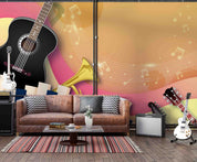 3D Pattern Guitar Stave Trumpet Piano Wall Mural Wallpaper YXL 07- Jess Art Decoration