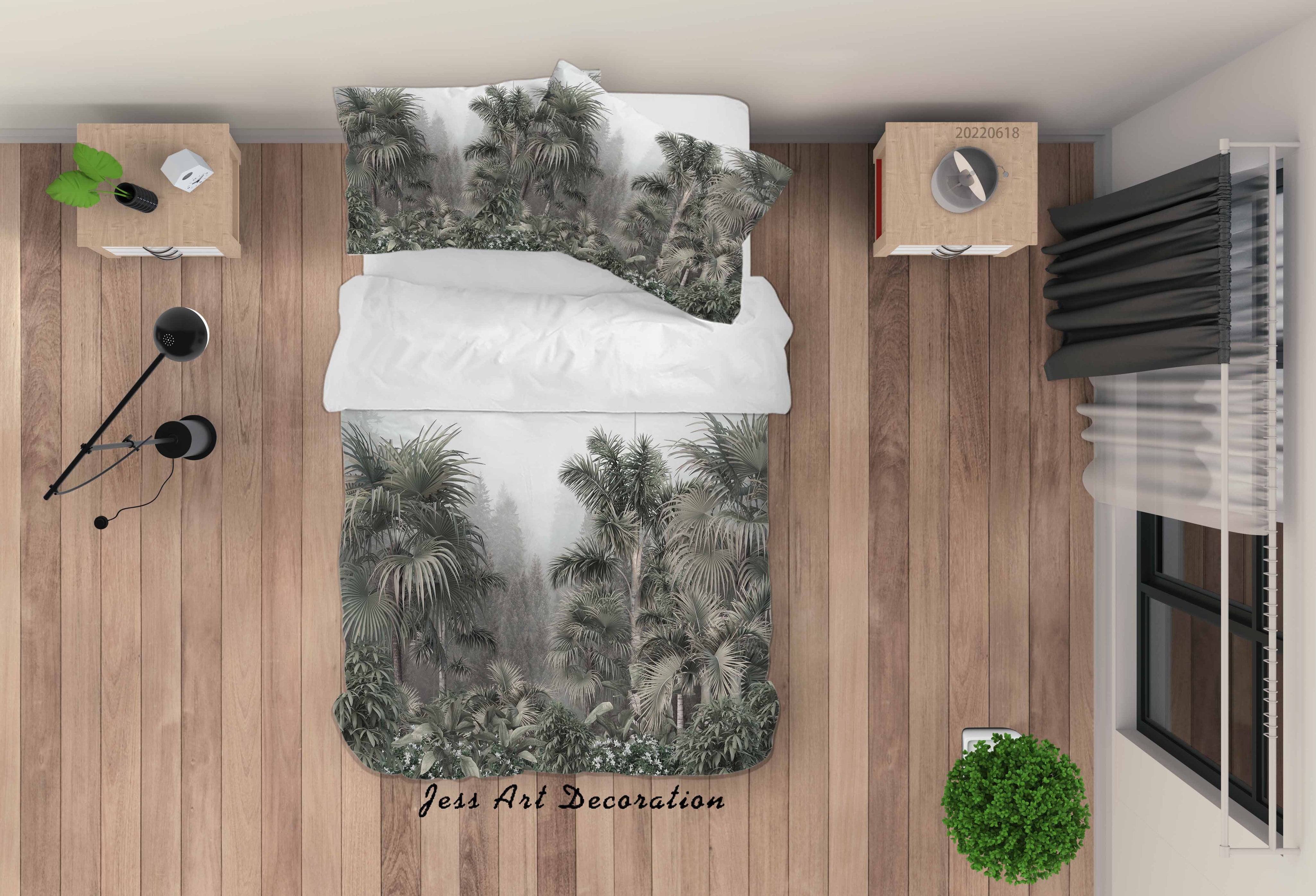 3D Forest Tree Quilt Cover Set Bedding Set Duvet Cover Pillowcase 688