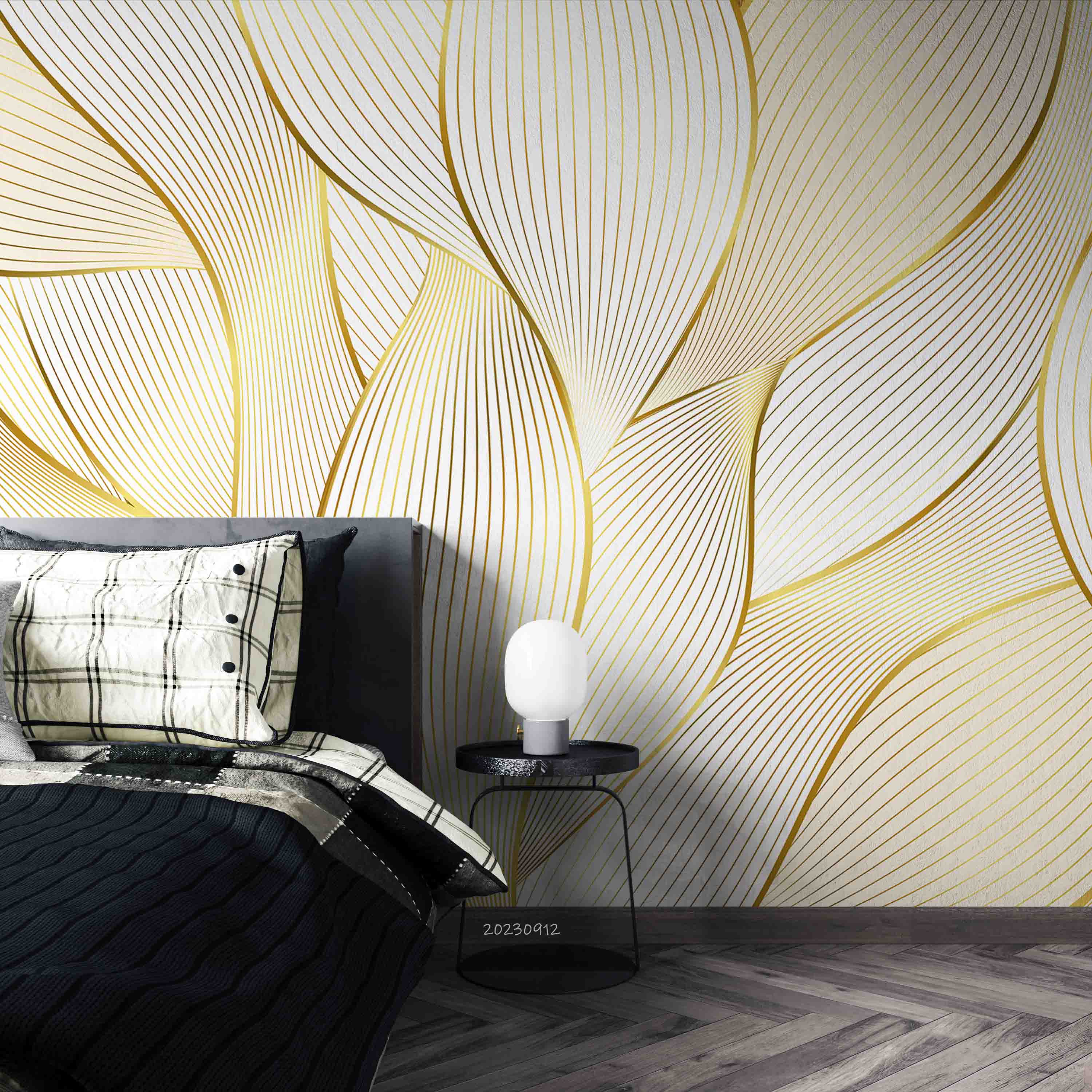 3D Geometric Line Petal Wall Mural Wallpaper YXL 2638
