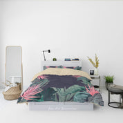 3D Floral Leaf Black Quilt Cover Set Bedding Set Duvet Cover Pillowcase 276
