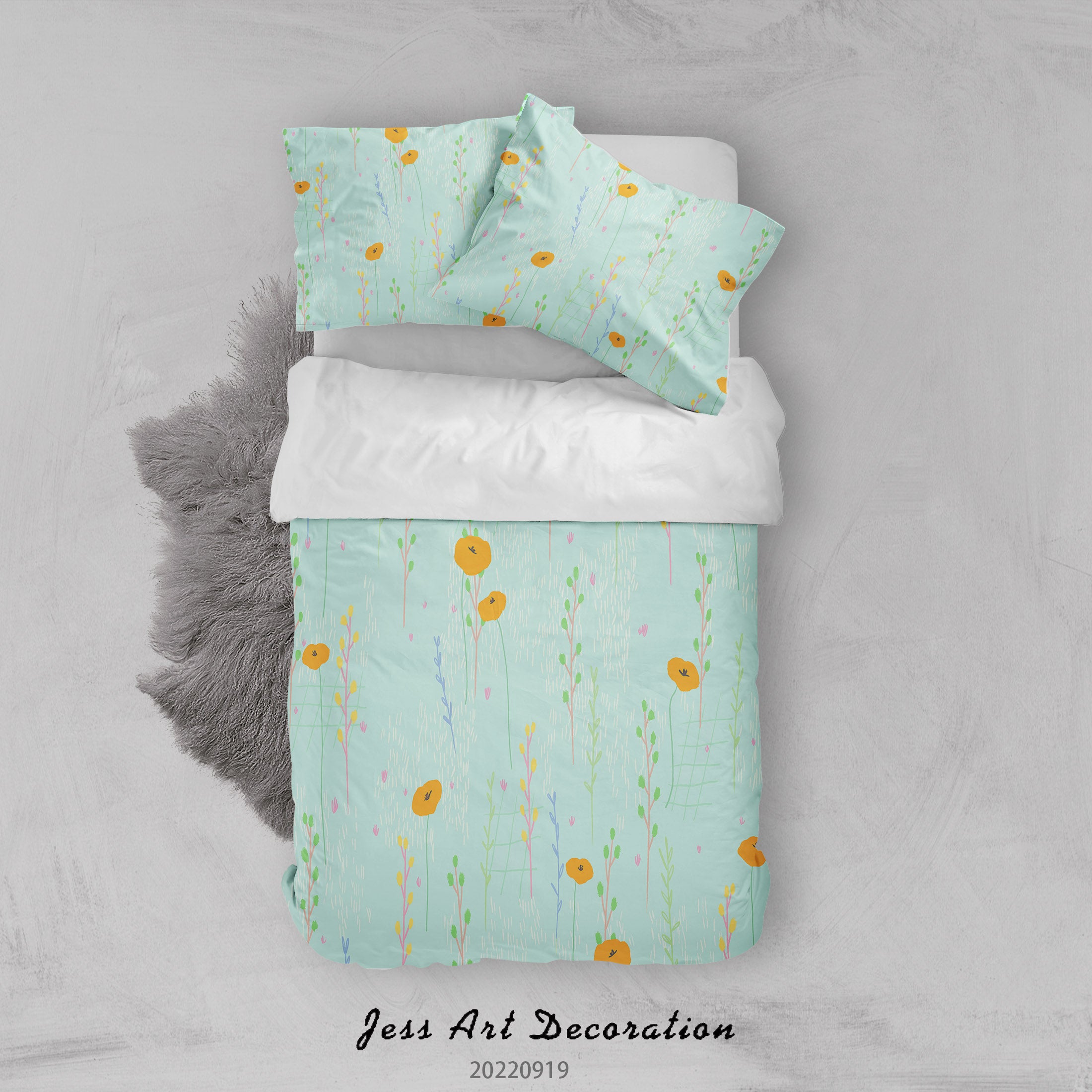 3D Floral Leaf Green Quilt Cover Set Bedding Set Duvet Cover Pillowcase 178
