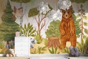 3D Cartoon Animal Bear Forest Kids Wallpaper Wall Mural Wall Decor Wall Art Wall Sticker Remoable Wallpaper