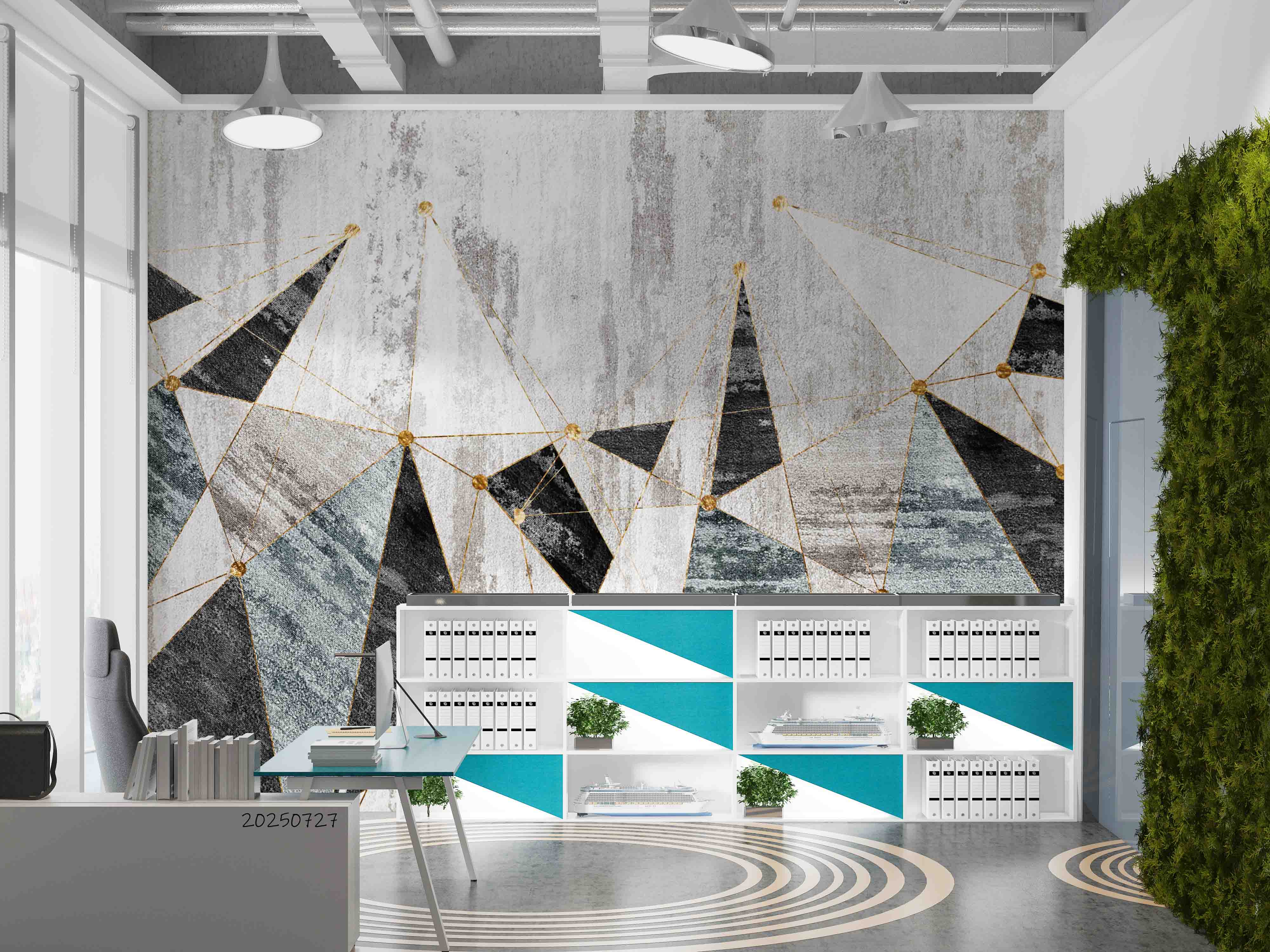3D Office Business Commerce Geometric Modern Abstract Wall Mural Wallpaper 51
