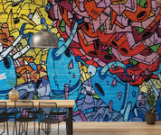 3D Abstract Artistic Graffiti Colorful Wall Mural Wallpaper GD 3934- Jess Art Decoration