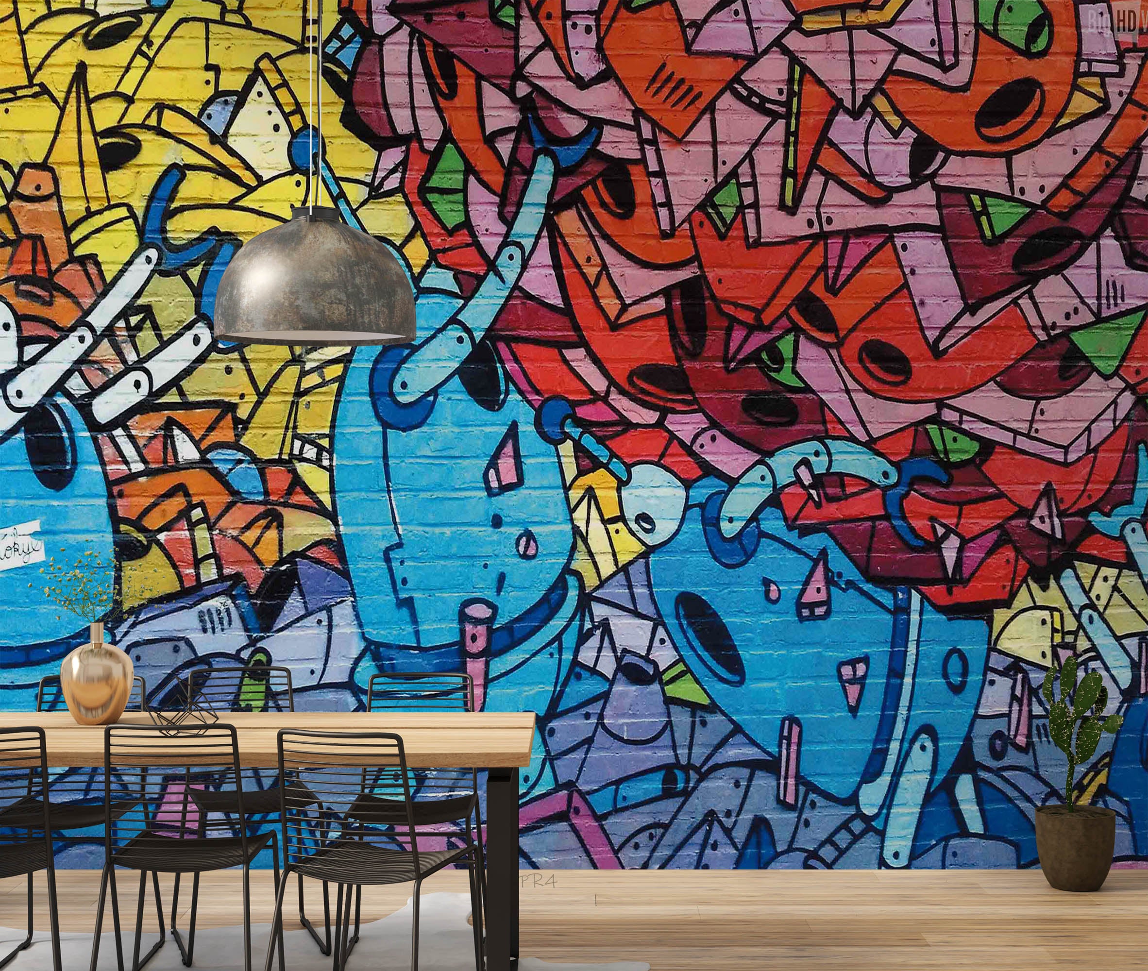 3D Abstract Artistic Graffiti Colorful Wall Mural Wallpaper GD 3934- Jess Art Decoration