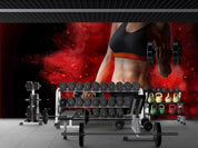 3D Woman Kettle-Bell Abdominal Muscle Wall Mural Wallpaper YXL 102