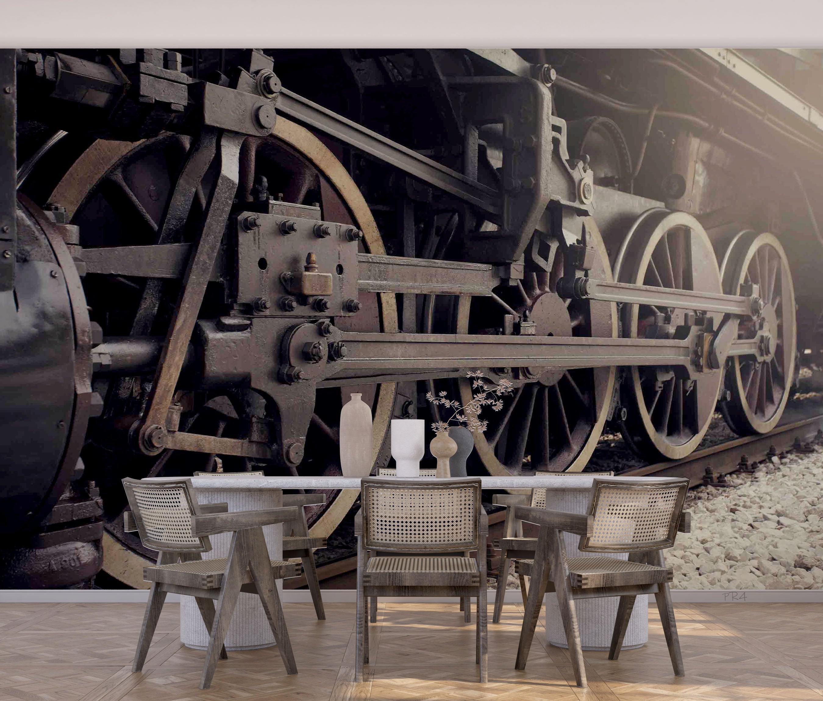 3D Vehicle Wheel Iron Wall Mural Wallpaper YXL 2788