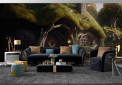 3D Forest House Tree Stone Grassland Trunk Wall Mural Wallpaper YXL 28- Jess Art Decoration