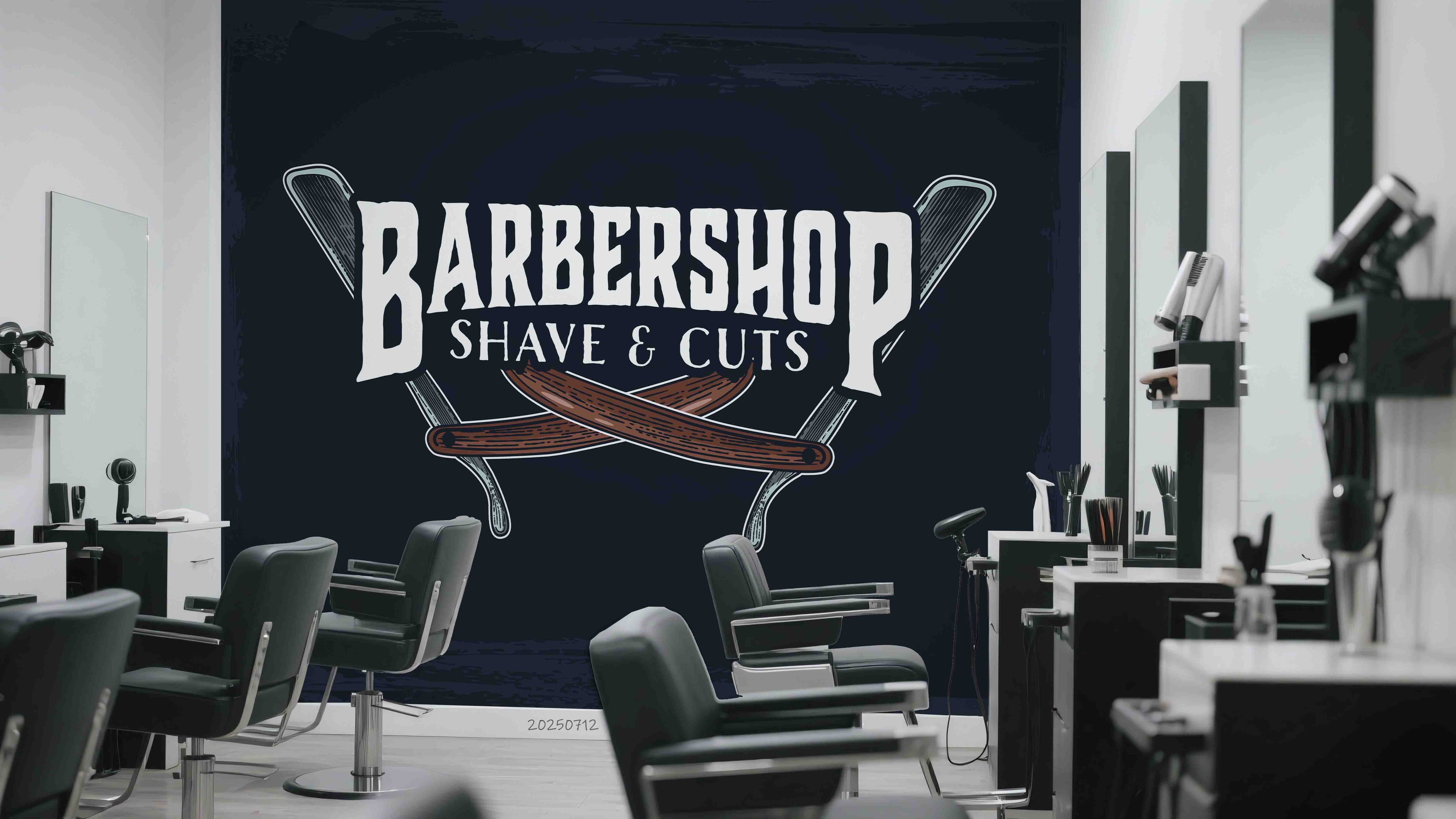 3D Barber Shop Hair Salon Haircut Specialist Shaving Wall Mural Wallpaper 15