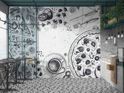 3D Restaurant Snack Bar Diner Fast Food Pizza Wall Mural Wallpaper 52