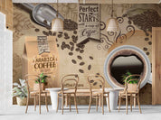 3D Restaurant Snack Bar Coffee Shop Wall Mural Wallpaper 43