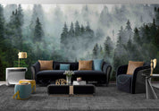 3D Forest Tree Fog Sky Wall Mural Wallpaper YXL 2513