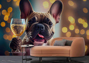 3D Animal Dog Night Yellow Wall Mural Wallpaper YXL 1846