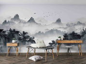 3D Watercolor Grey Mountains Forest Wallpaper Wall Mural Wall Decor Wall Art Wall Sticker Remoable Wallpaper LQH 8