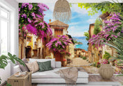 3D Aged Care Retirement Home Gerocomium Rest Home Streetscape Floral Sea Wall Mural Wallpaper 11