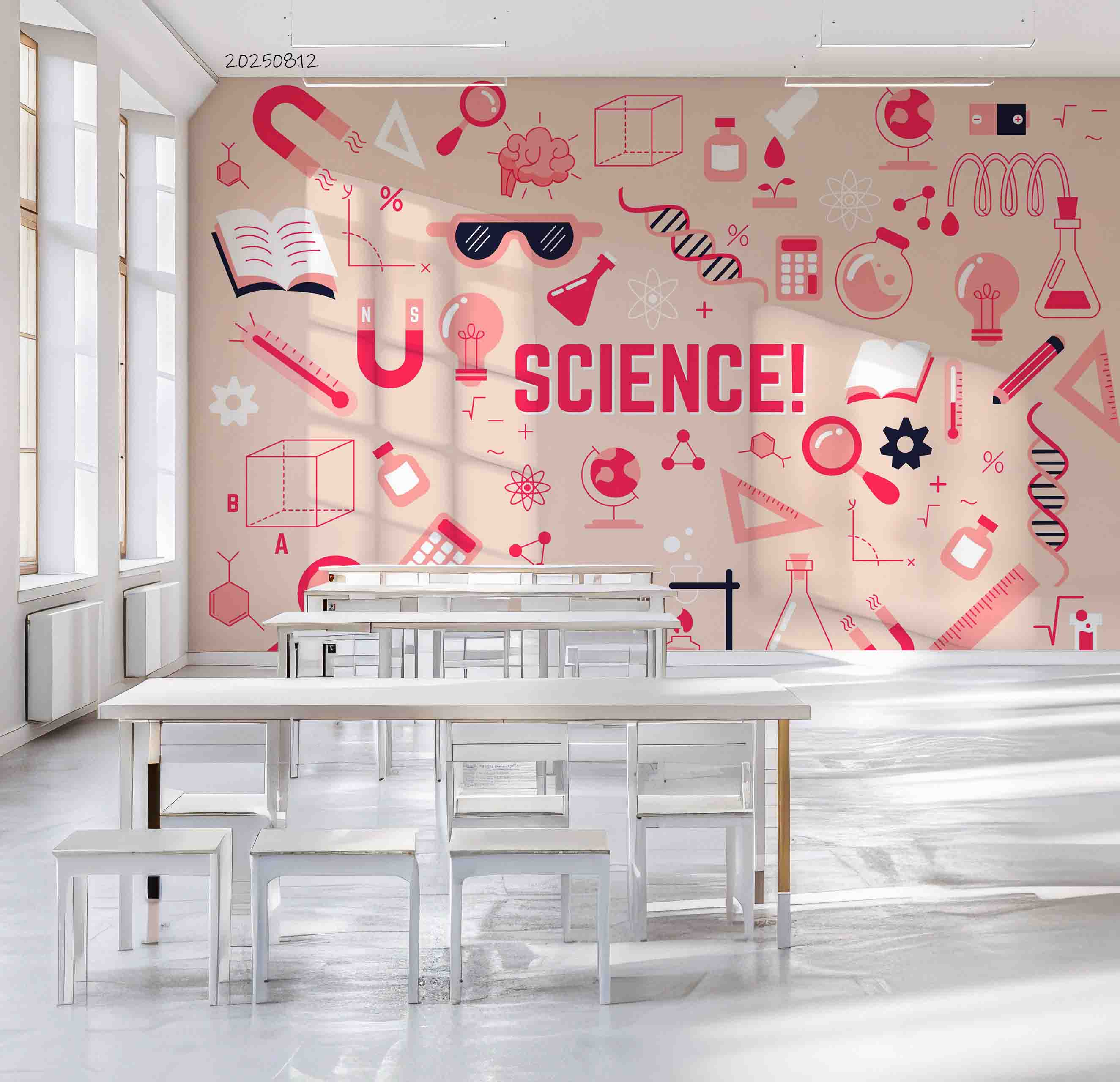 3D School STEM Science Lab Classroom Teaching Aid Wall Mural Wallpaper 41