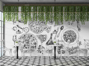 3D Restaurant Snack Bar Diner Fast Food Pizza Wall Mural Wallpaper 38