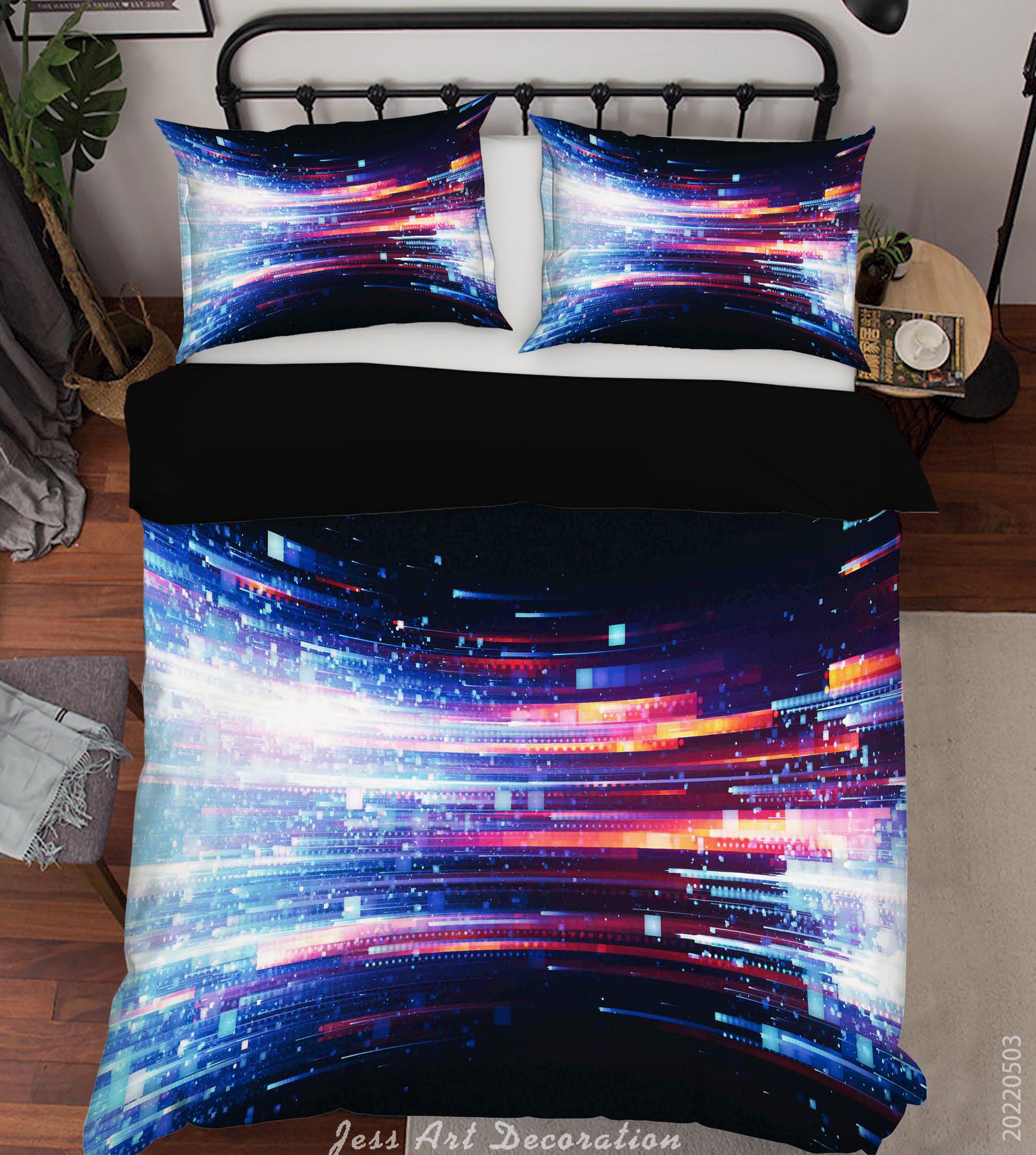 3D Starry Sky Line Ripple Starlight Quilt Cover Set Bedding Set Duvet Cover Pillowcase 520