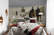 3D Sandbeach Sea Horse Person Grassland Wall Mural Wallpaper YXL 2558