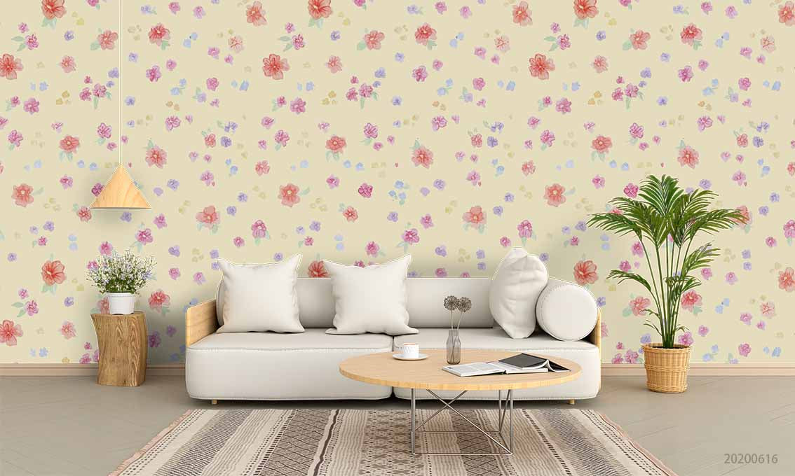 3D Floral Heronsbill Blue Wall Mural Wallpaper YXL 2269