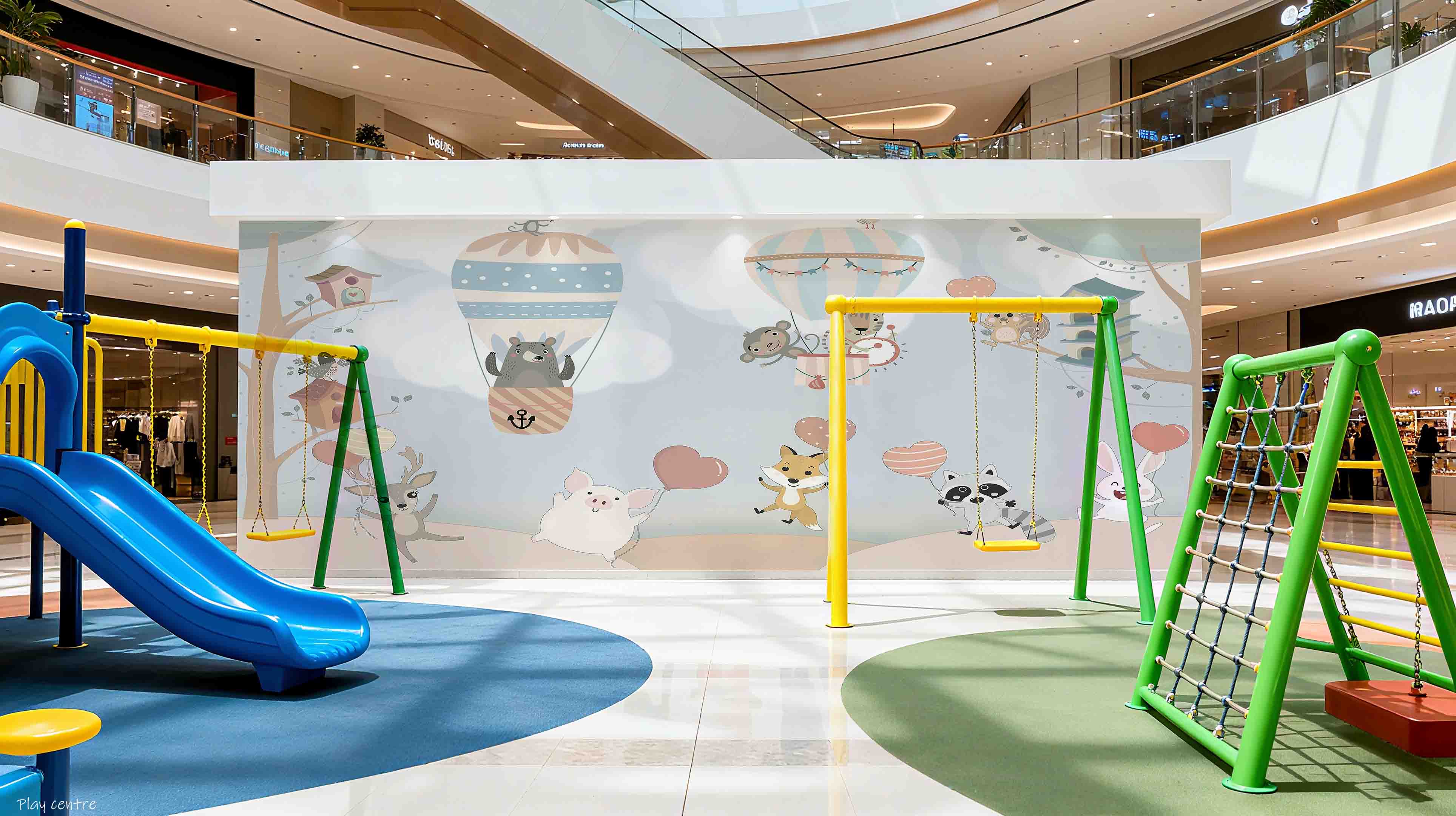 3D Play Centre Amusement Park Funfair Carnie Cartoon Animals Wall Mural Wallpaper 11