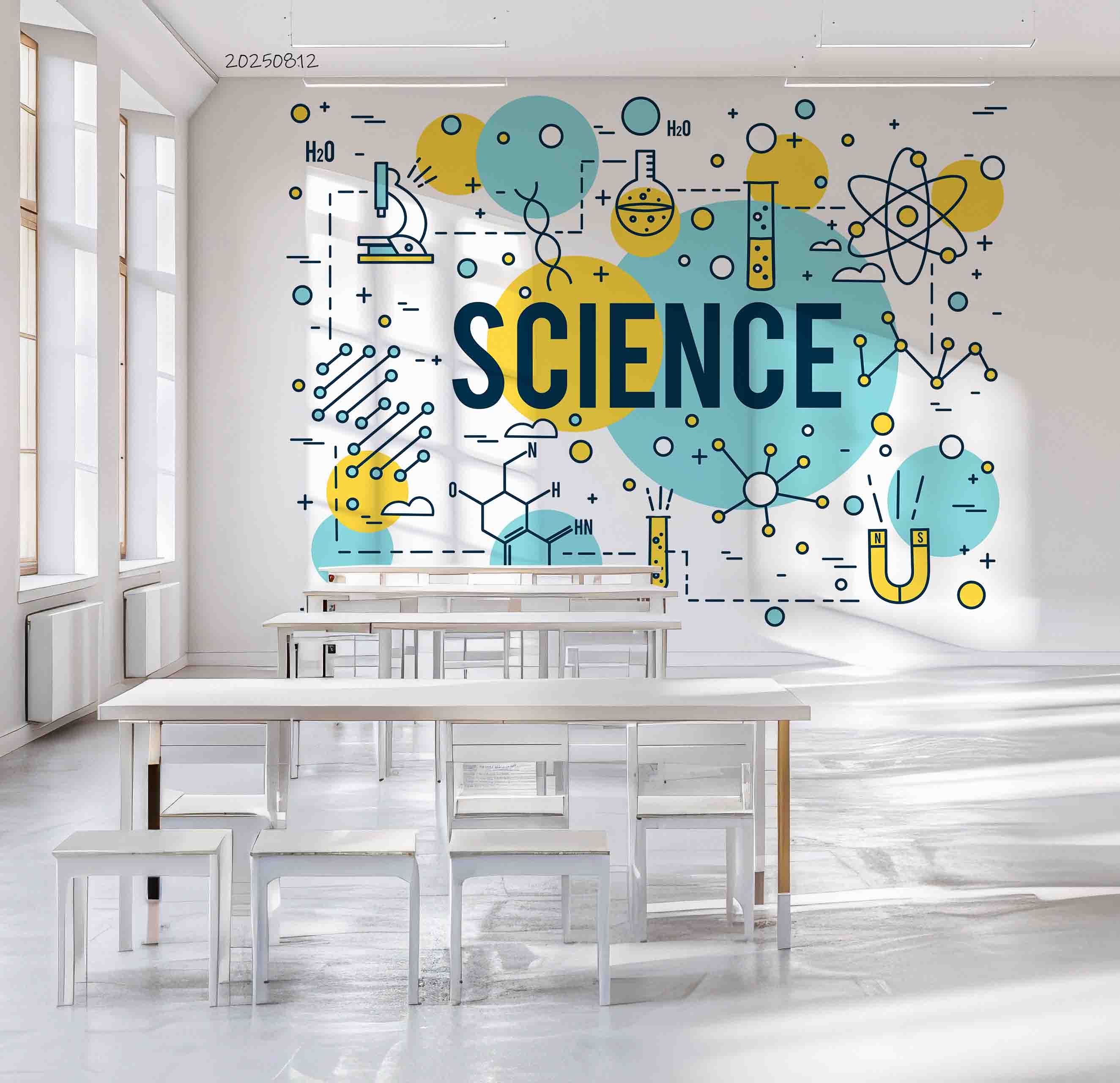3D School STEM Science Lab Classroom Teaching Aid Wall Mural Wallpaper 18