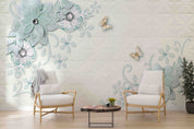 3D Jewelry Floral Butterfly Tile Background Wall Mural Wallpaper GD 4663- Jess Art Decoration