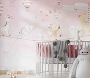 3D Bear Mouse Fox Elephant Rabbit Deer Hydrogen Balloon Wall Mural Wallpaper YXL 389
