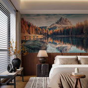 3D Hotel Inn Motel Hostel Resort Manor Scenery Lake Mountains Forest Wall Mural Wallpaper 13