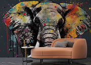 3D Animal Elephant Colours Wall Mural Wallpaper YXL 1837
