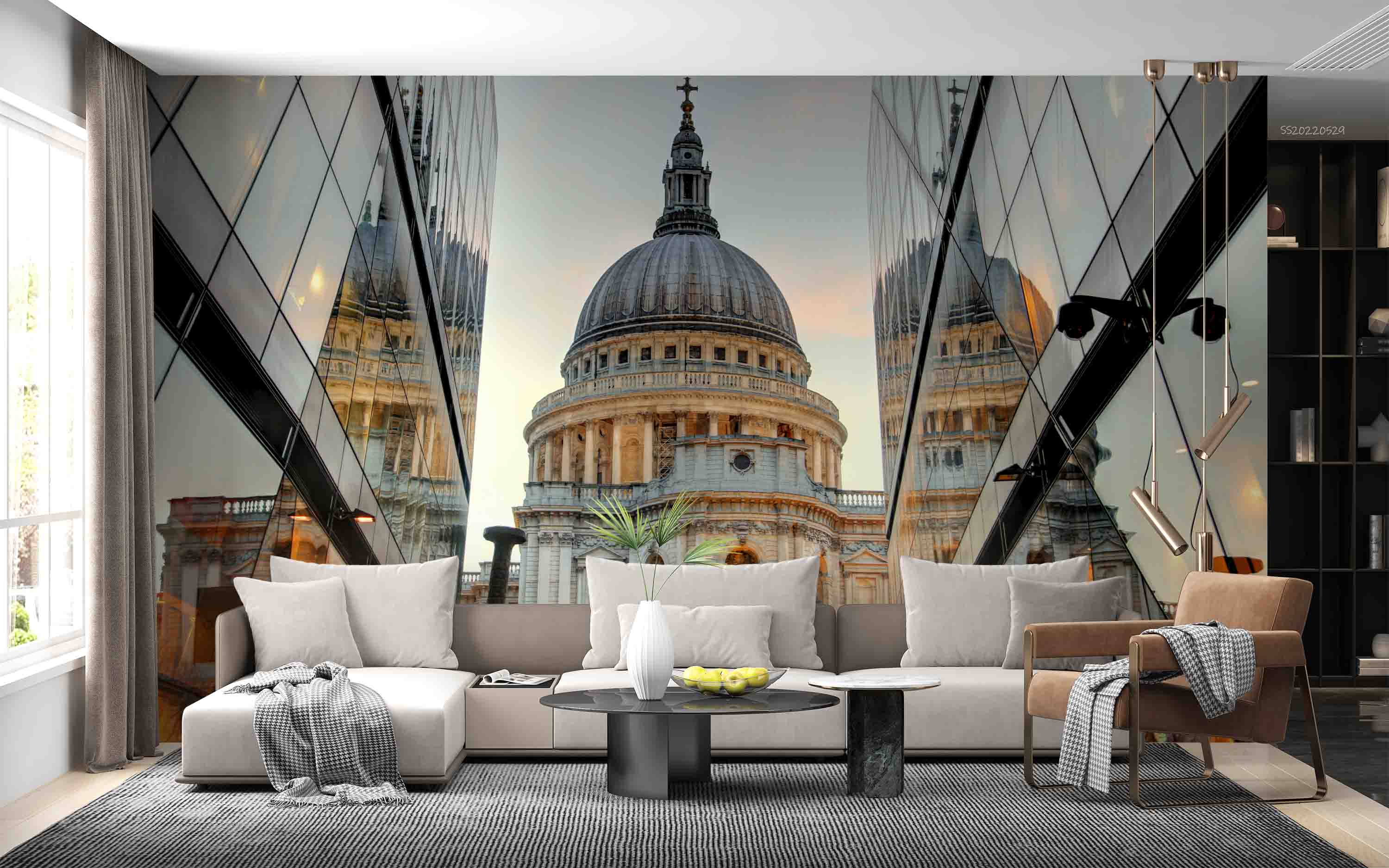 3D St Paul's Cathedral Dusk London Wall Mural Wallpaper GD 4358- Jess Art Decoration