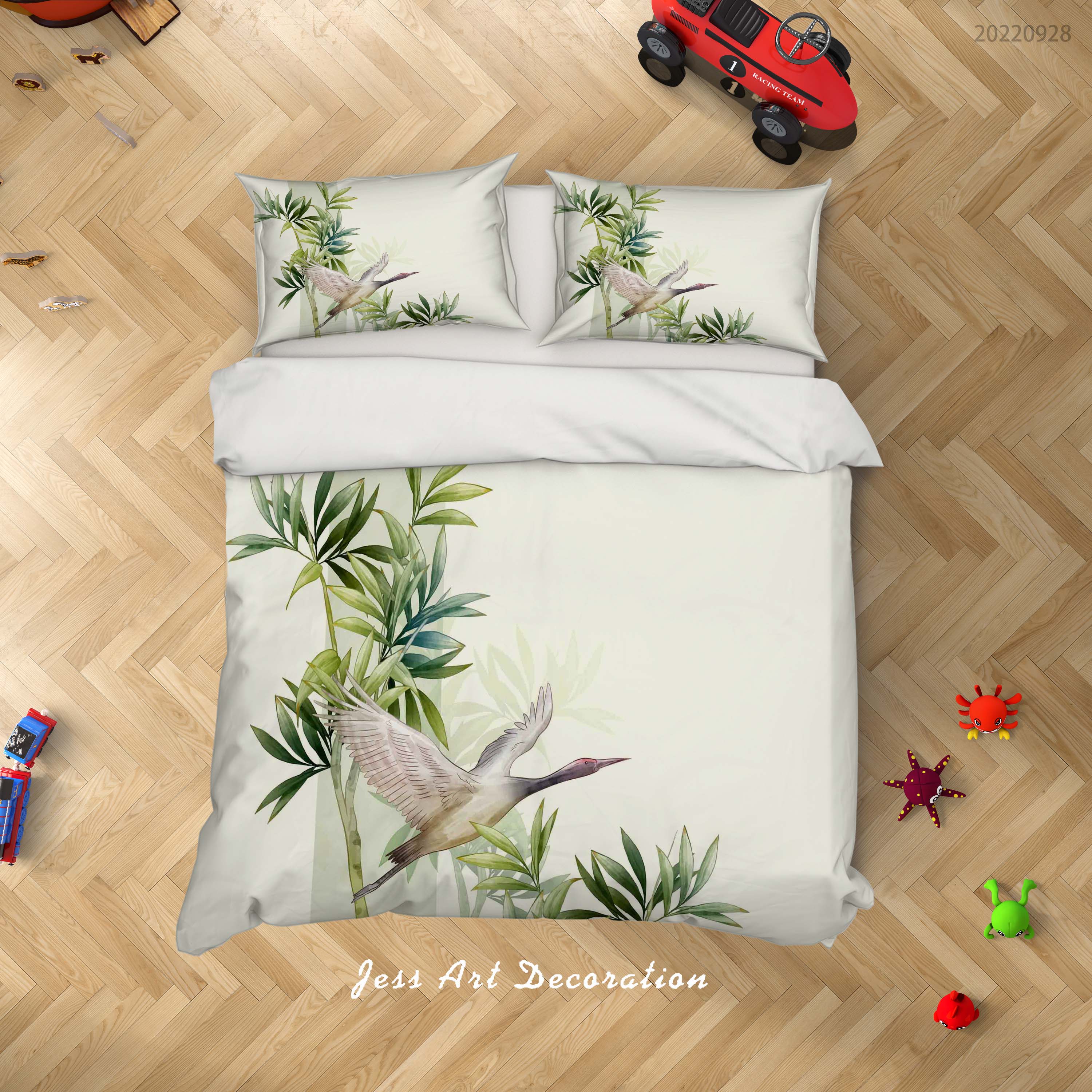 3D Tree Leaf Bird Quilt Cover Set Bedding Set Duvet Cover Pillowcase 264