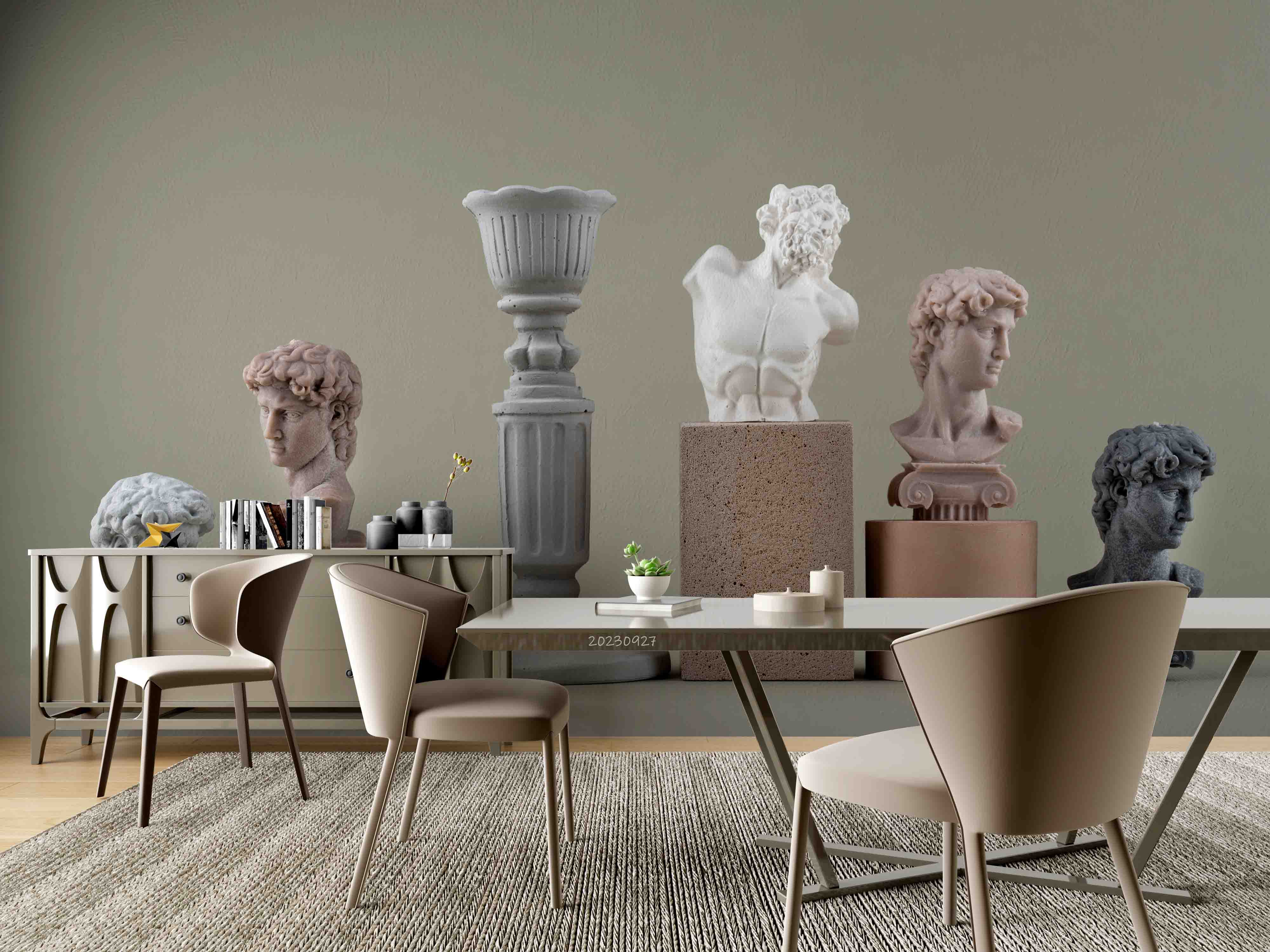 3D Sculpture Head Cup Wall Mural Wallpaper YXL 2425