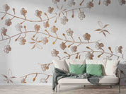 3D Cherry Blossom Vintage Illustration Wall Mural Wallpaper GD 3485- Jess Art Decoration