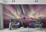 3D Purple Aurora Sky Snow Mountain Scenery Wallpaper Wall Mural Wall Decor Wall Art Wall Sticker Remoable Wallpaper 13