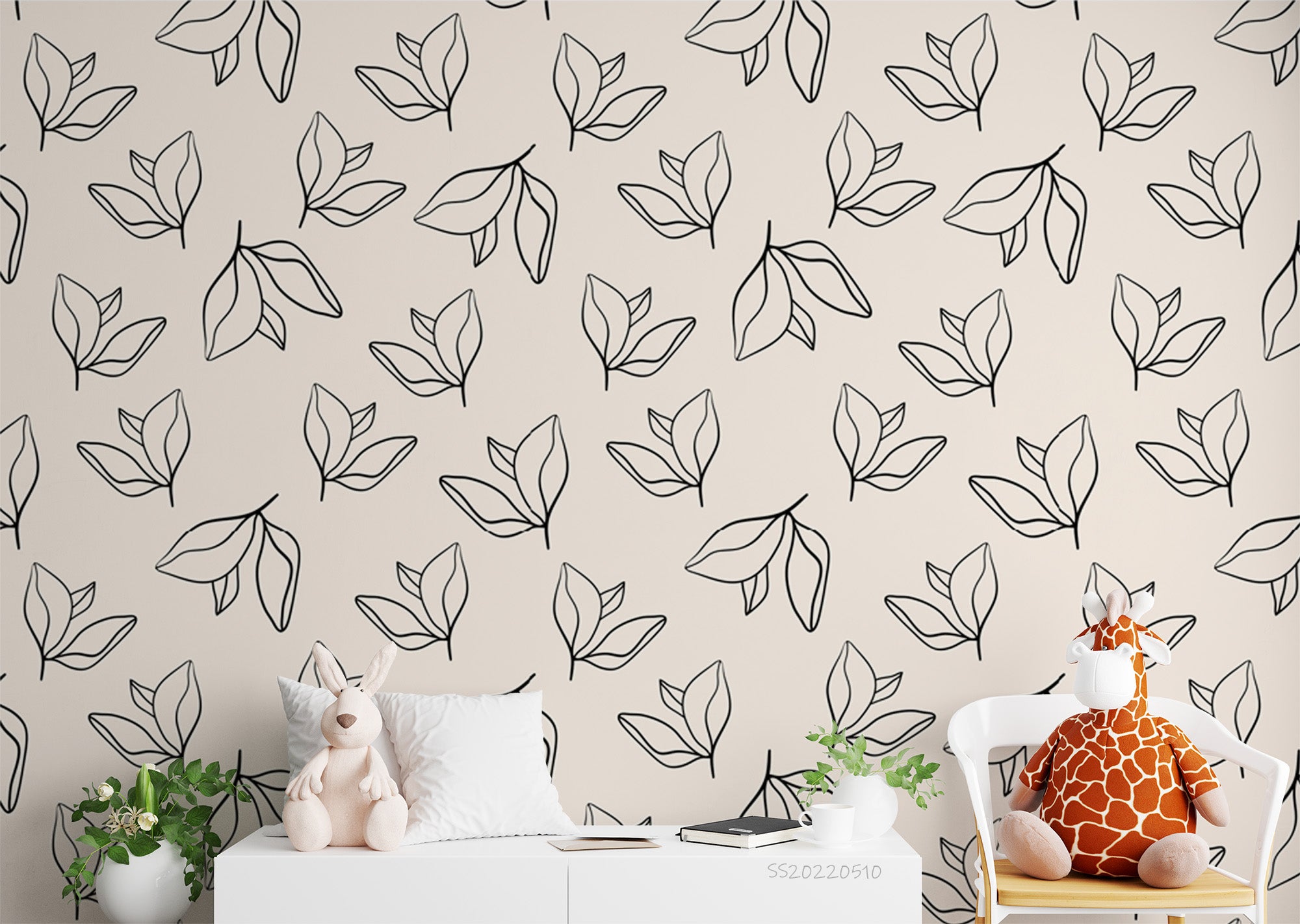 3D Abstract Floral Leaf Pattern Wall Mural Wallpaper GD 4024- Jess Art Decoration