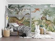 3D Animal Tree Dinosaur Cloud Wall Mural Wallpaper YXL 2549
