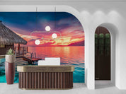 3D Hotel Inn Motel Hostel Resort Manor Scenery Sea Wall Mural Wallpaper 28
