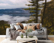 3D Scenery Forest Tree Fog Cloud Bluesky Wall Mural Wallpaper YXL 13- Jess Art Decoration