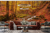 3D Forest Brook Autumn Landscape Wall Mural Wallpaper JN 368