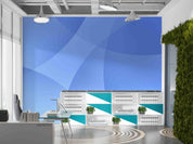 3D Office Business Blue Geometric Wall Mural Wallpaper 15